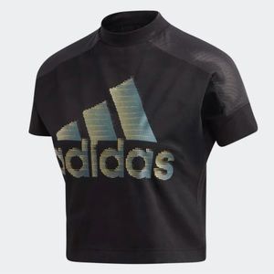Adidas black ID Glam cropped tee
